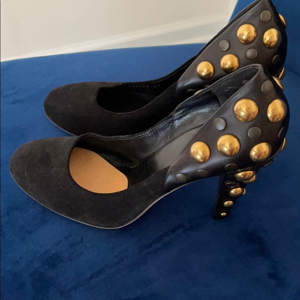 Gucci Gold Babouska Studded Heels